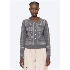 Sea New York Kit Embroidery Cardigan, Charcoal
